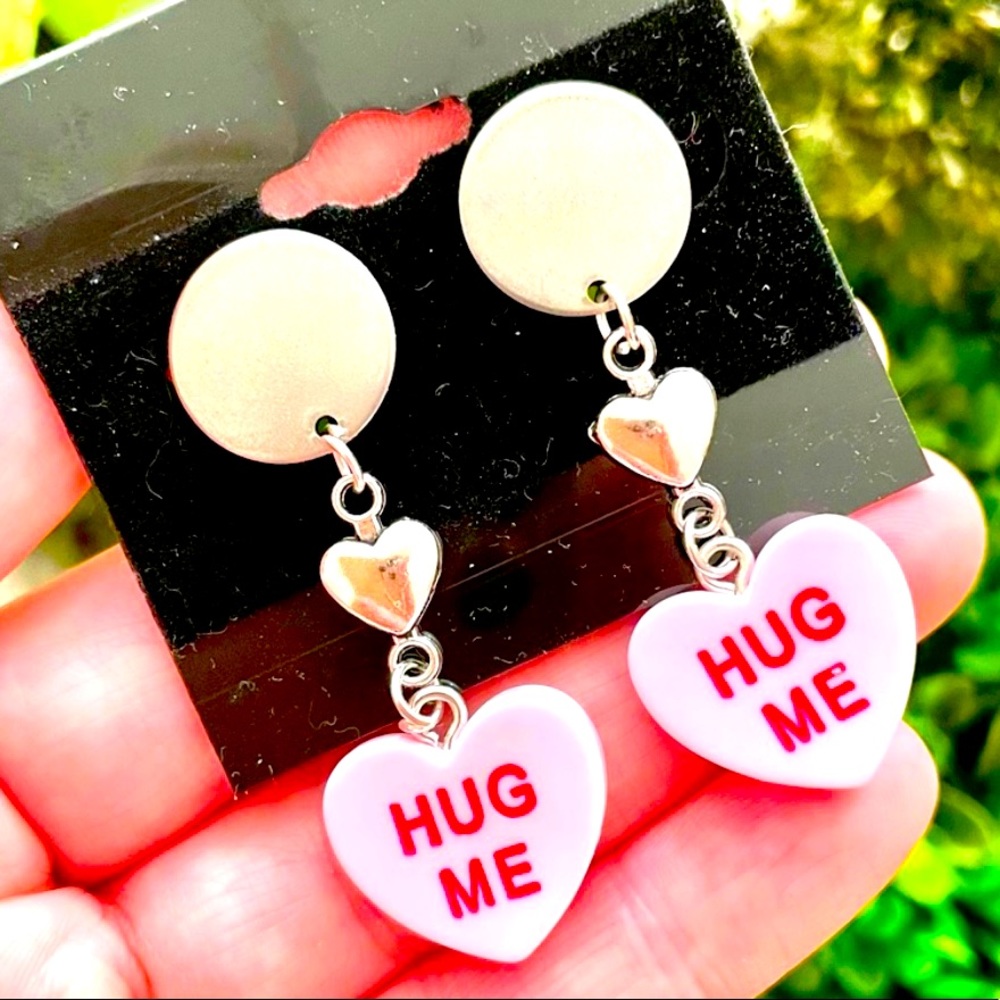 Conversation Heart Dangle Earrings